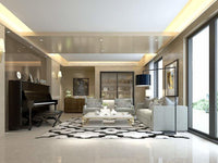 Area Rugs - Poshrug Brown White Contemporary Cowhide Rug 2