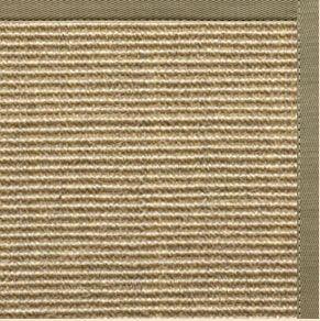 Bone Sisal Rug with Basil Green Cotton Border - Free Shipping