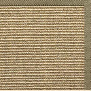 Bone Sisal Rug with Basil Green Cotton Border