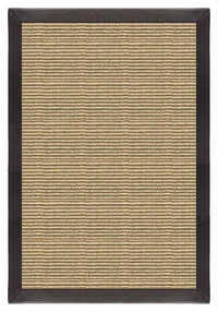 Area Rugs - Sustainable Lifestyles Bone Sisal Rug With Black Leather Border 2