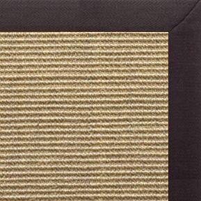 Bone Sisal Rug with Black Linen Border - Free Shipping