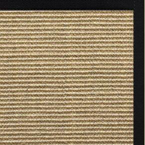 Bone Sisal Rug with Black Onyx Cotton Border - Free Shipping