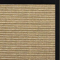 Bone Sisal Rug with Black Onyx Cotton Border - Free Shipping 1