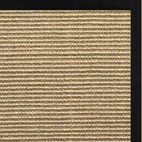 Bone Sisal Rug with Black Onyx Cotton Border