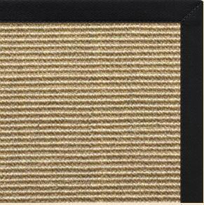 Bone Sisal Rug with Black Onyx Cotton Border - Free Shipping