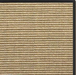 Bone Sisal Rug with Black Serged Border