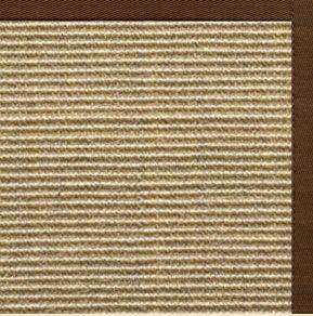 Bone Sisal Rug with Bronze Cotton Border - Free Shipping