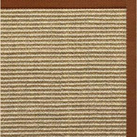 Bone Sisal Rug with Burnt Sienna Cotton Border - Free Shipping 1