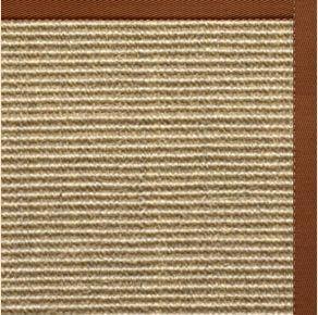 Bone Sisal Rug with Burnt Sienna Cotton Border - Free Shipping