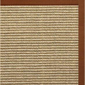 Bone Sisal Rug with Burnt Sienna Cotton Border