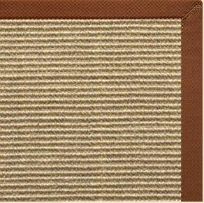 Bone Sisal Rug with Burnt Sienna Cotton Border - Free Shipping