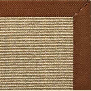 Bone Sisal Rug with Burnt Sienna Cotton Border - Free Shipping