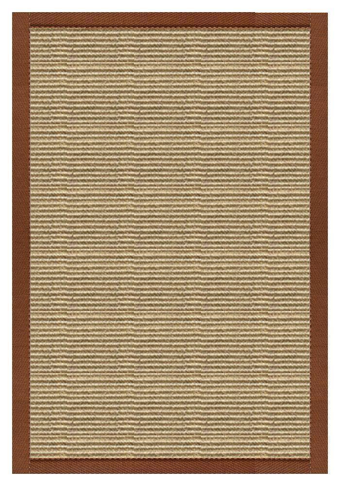 Area Rugs - Sustainable Lifestyles Bone Sisal Rug With Burnt Sienna Cotton Border