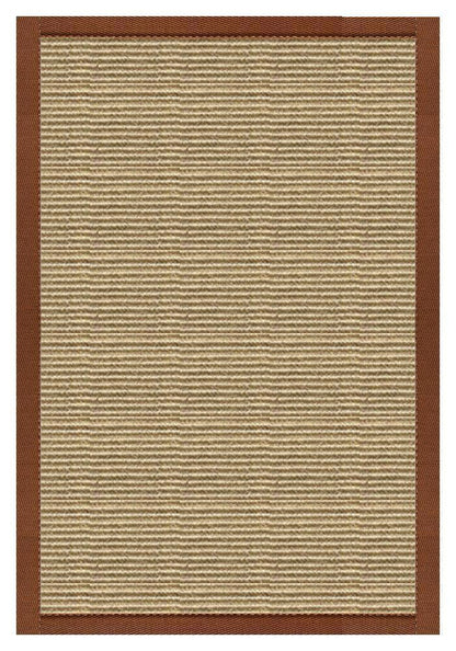 Area Rugs - Sustainable Lifestyles Bone Sisal Rug With Burnt Sienna Cotton Border