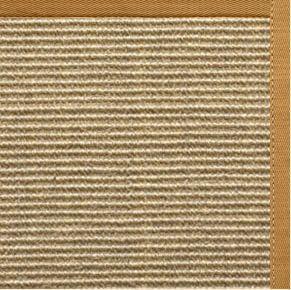 Bone Sisal Rug with Butter Rum Cotton Border