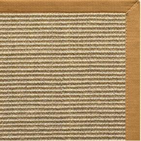 Bone Sisal Rug with Butter Rum Cotton Border - Free Shipping