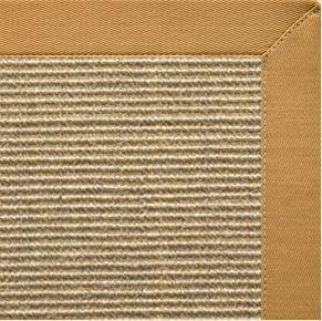 Bone Sisal Rug with Butter Rum Cotton Border - Free Shipping