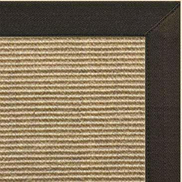 Bone Sisal Rug with Canvas Chocolate Border - Free Shipping