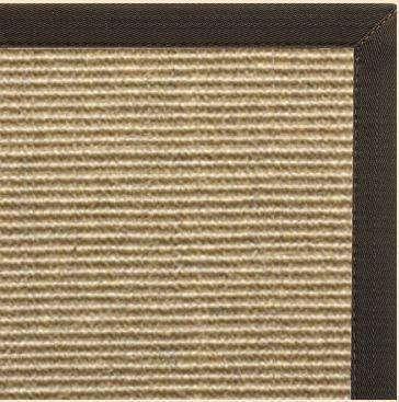 Bone Sisal Rug with Canvas Chocolate Border - Free Shipping