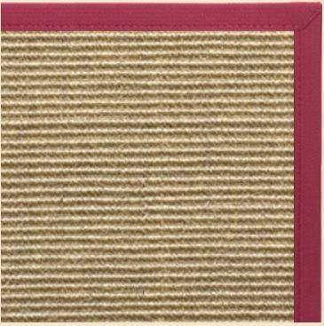 Bone Sisal Rug with Canvas Maroon Border - Free Shipping