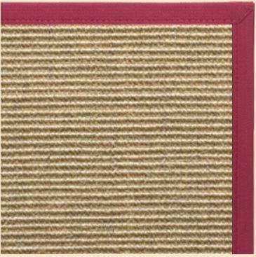 Bone Sisal Rug with Canvas Maroon Border
