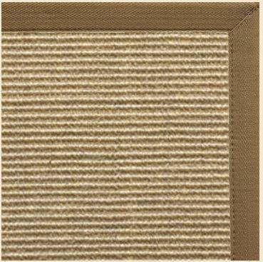 Bone Sisal Rug with Canvas Pecan Border - Free Shipping