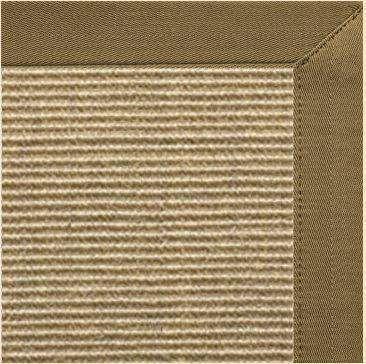 Bone Sisal Rug with Canvas Pecan Border - Free Shipping