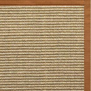 Bone Sisal Rug with Caramel Cotton Border - Free Shipping