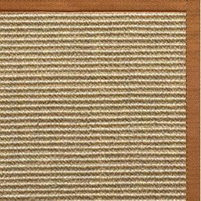 Bone Sisal Rug with Caramel Cotton Border