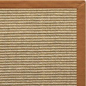 Bone Sisal Rug with Caramel Cotton Border - Free Shipping