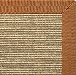 Bone Sisal Rug with Caramel Cotton Border - Free Shipping