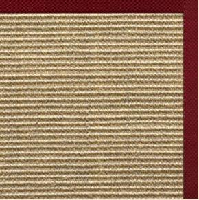 Bone Sisal Rug with Cardinal Red Cotton Border - Free Shipping