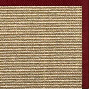 Bone Sisal Rug with Cardinal Red Cotton Border