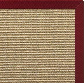 Bone Sisal Rug with Cardinal Red Cotton Border - Free Shipping