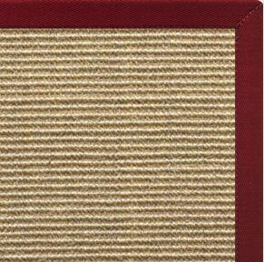 Bone Sisal Rug with Cardinal Red Cotton Border alternate view