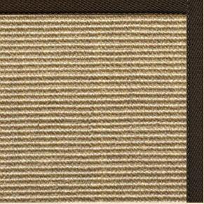 Bone Sisal Rug with Chocolate Cotton Border - Free Shipping