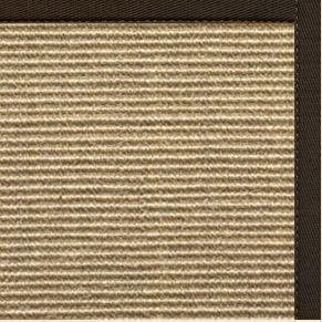 Bone Sisal Rug with Chocolate Cotton Border