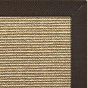 Bone Sisal Rug with Chocolate Cotton Border - Free Shipping