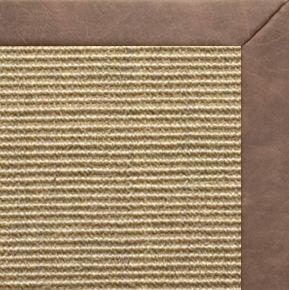 Bone Sisal Rug with Coco Faux Leather Border - Free Shipping