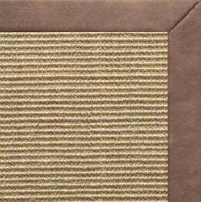 Bone Sisal Rug with Coco Faux Leather Border