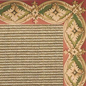 Bone Sisal Rug with Della Tapestry Border - Free Shipping