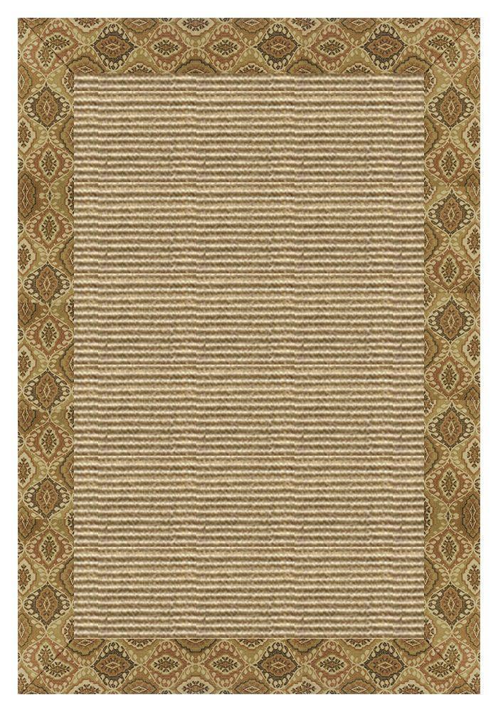 Area Rugs - Sustainable Lifestyles Bone Sisal Rug With Earth Tapestry Border