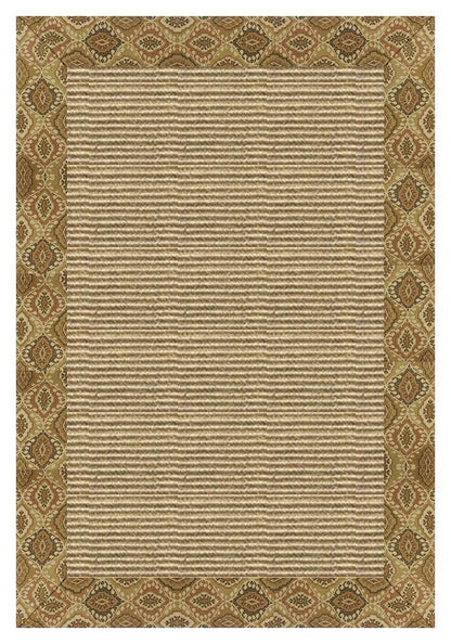 Area Rugs - Sustainable Lifestyles Bone Sisal Rug With Earth Tapestry Border