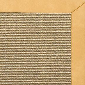 Bone Sisal Rug with Gold Faux Leather Border