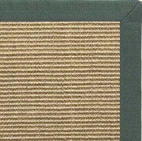 Bone Sisal Rug with Green Linen Border - Free Shipping