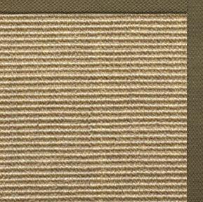 Bone Sisal Rug with Khaki Green Cotton Border - Free Shipping