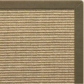 Bone Sisal Rug with Khaki Green Cotton Border - Free Shipping