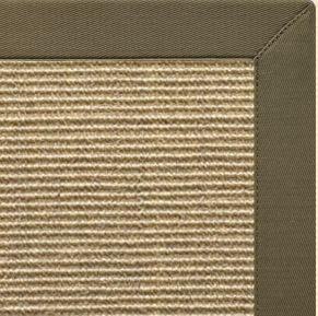 Bone Sisal Rug with Khaki Green Cotton Border - Free Shipping