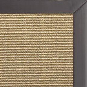 Bone Sisal Rug with Midnight Faux Leather Border
