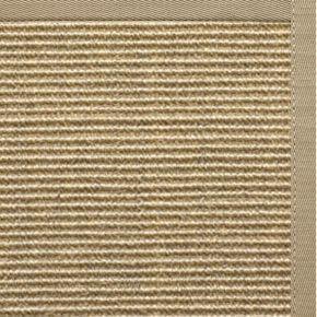 Bone Sisal Rug with Moon Rock Gray Cotton Border - Free Shipping